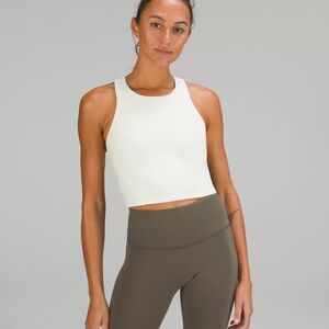 Lululemon Wunder Train Racerback High-Neck White Tank, Size 0
